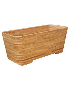 fritstående badekar træ