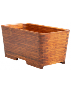 fritstående badekar træ