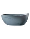 Fritstående badekar i solid stone 170 x 80 cm - Mat gråblå