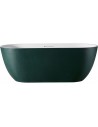 Fritstående badekar i solid stone 170 x 75 cm - Mat mørkegrøn/Mat hvid