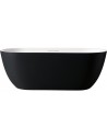 Fritstående badekar i solid stone 170 x 75 cm - Mat sort/Mat hvid