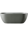 Fritstående badekar i solid stone 170 x 75 cm - Mat grå