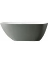Fritstående badekar i solid stone 170 x 75 cm - Mat betongrå/Mat hvid