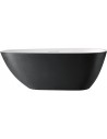Fritstående badekar i solid stone 170 x 75 cm - Mat sort/Mat hvid