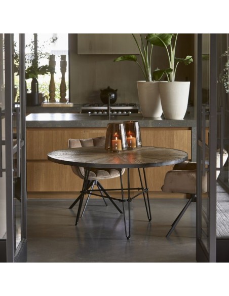 riviera maison rundt spisebord eg egetræ træ 140
