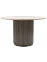 Riviera Maison Villanova rundt spisebord i mangotræ og travertin H78 x Ø130 cm - Antik gråbrun/Travertin