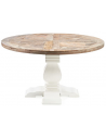 Riviera Maison Crossroads rundt spisebord i poplartræ og genanvendt elmetræ H78 x Ø140 cm - Antik hvid/Brun