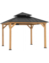 KAPS Pavillon i cedertræ og stål H305 x B330 x D330 cm - Natur/Antracit
