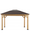 BRURI Pavillon i cedertræ og stål H286,5 x B395,5 x D337,5 cm - Natur/Brun
