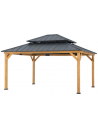 RIMO Pavillon i cedertræ og stål H319,5 x B450 x D390 cm - Natur/Antracit