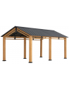 DIRAN Pavillon i cedertræ og stål H290 x B603 x D335,5 cm - Natur/Antracit