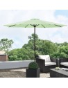 Parasol i stål og polyester Ø300 cm - Sort/Pastelgrøn