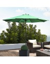 Parasol i stål og polyester Ø300 cm - Sort/Grøn