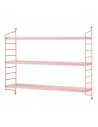 Hylde i stål H50 x B60 x D15 cm - Rosa