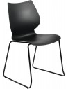 Spisebordsstol i metal og polycarbonat H86 cm - Sort