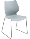 Spisebordsstol i metal og polycarbonat H86 cm - Grå
