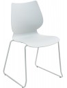 Spisebordsstol i metal og polycarbonat H86 cm - Hvid