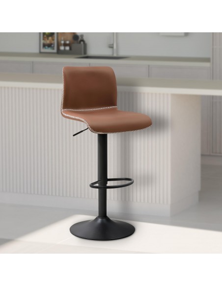 barstol brun læder cognac billig moderne