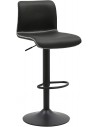Barstol i metal og kunstlæder H85 - 106 cm - Sort