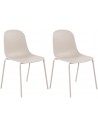 Sæt med 2 x havestole i metal og polycarbonat H85 cm - Gråbeige