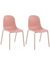 Sæt med 2 x havestole i metal og polycarbonat H85 cm - Pink