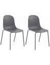 Sæt med 2 x havestole i metal og polycarbonat H85 cm - Mørkegrå