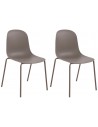 Sæt med 2 x havestole i metal og polycarbonat H85 cm - Taupe