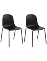 Sæt med 2 x havestole i metal og polycarbonat H85 cm - Sort