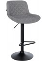 Barstol i metal og polyester H84 - 105 cm - Sort/Mørkegrå