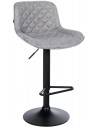 Barstol i metal og polyester H84 - 105 cm - Sort/Grå