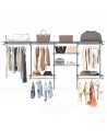 Garderobe hylder i stål H122 x B250 x D35 cm - Grå