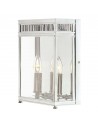 Holborn Udendørs væglampe i messing og glas H31 cm 2 x E14 - Poleret krom/Klar