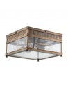 Holborn Udendørs loftlampe i messing og glas 30 x 30 cm 2 x E27 - Antik mørk bronze/Klar