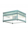 Holborn Udendørs loftlampe i messing og glas 30 x 30 cm 2 x E27 - Irgrøn/Klar