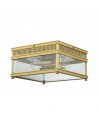 Holborn Udendørs loftlampe i messing og glas 30 x 30 cm 2 x E27 - Børstet messing/Klar