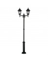 PARISH Udendørs lampemast i aluminium og glas H228 cm 2 x E27 - Sort/Klart