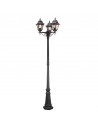 NORFOLK Udendørs lampemast i aluminium og glas H227 cm 3 x E27 - Sort/Frostet