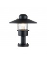 KLAMPENBORG Udendørs sokkellampe i rustfri stål og glas H31,8 cm 1 x E27 - Sort/Klart