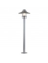 KLAMPENBORG Udendørs bedlampe i rustfri stål og glas H101,8 cm 1 x E27 - Sølvgrå/Klart