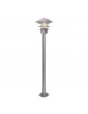 HELSINGØR Udendørs bedlampe i rustfri stål og glas H100 cm 1 x E27 - Sølvgrå/Klart