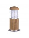 POOLE Udendørs sokkellampe i rustfri stål og teaktræ H24 cm 1 x E27 - Rustfri stål/Teak