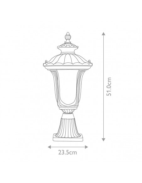 Bedlampe led udendørslamper gammel stil klassiske sokkellamper halvmur