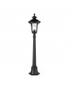 CHICAGO Udendørs bedlampe i aluminium og glas H115 cm 1 x E27 - Sort/Klar med dråbeeffekt
