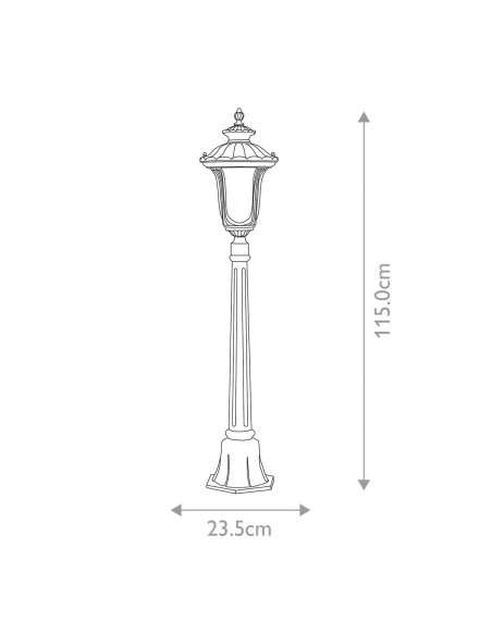 Bedlampe led udendørslamper gammel stil klassiske stående sort