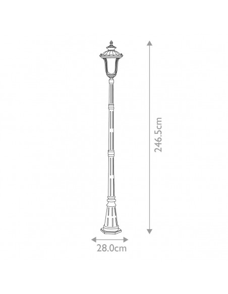 lampemast Bedlampe led udendørslamper gammel stil klassiske stående sort