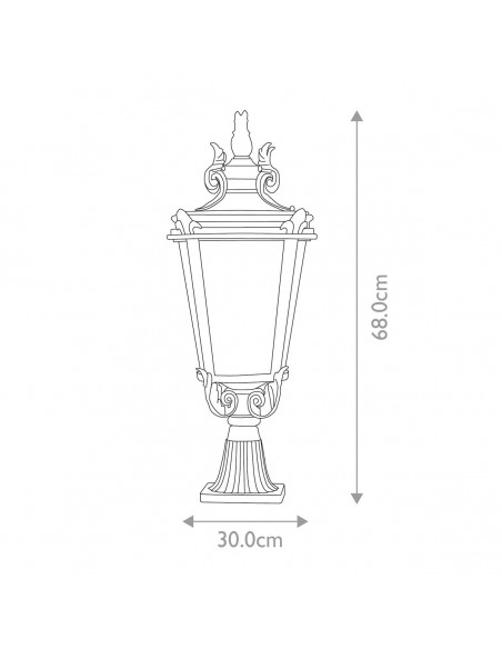 Bedlampe led udendørslamper gammel stil klassiske sokkellamper halvmur