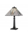 Alderley Tiffany bordlampe i stål og glas H50,4 cm 1 x E27 - Antik bronze/Multi