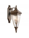 VENETIAN RAIN Udendørs væglampe i aluminium og glas H78,7 cm 3 x E14 - Børstet bronze/Matteret