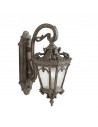 TOURNAI Udendørs væglampe i aluminium og glas H61 cm 2 x E14 - Antik brun/Frostet