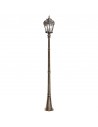 TOURNAI Udendørs lampemast i aluminium og glas H295 cm 3 x E14 - Antik brun/Frostet